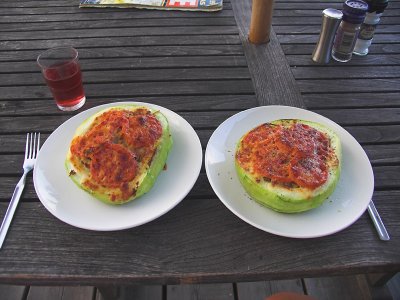Stuffed courgettes for dinner