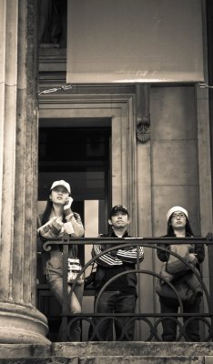 30 Apr... Young tourists in London