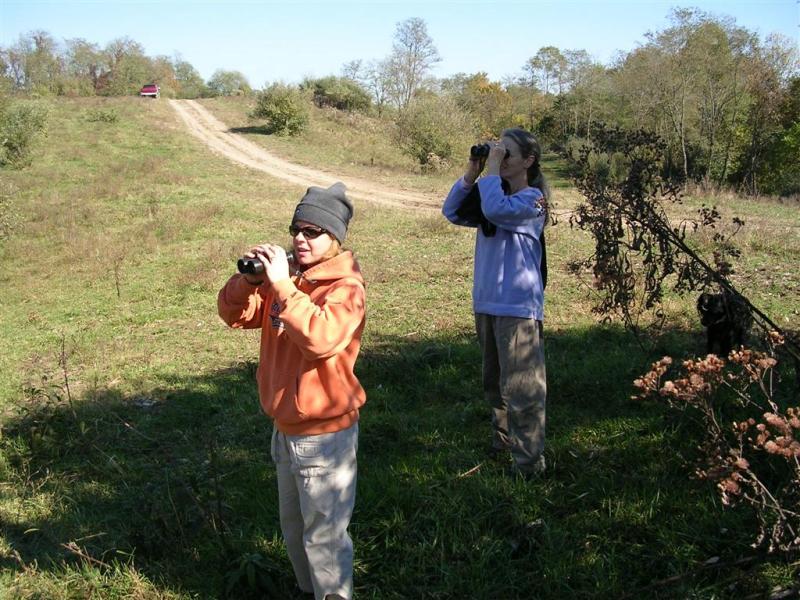 Michelle and Shirley look for Vesper Sparrows