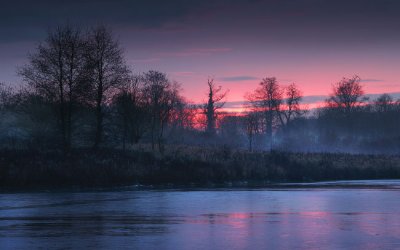 Winter Darkness, Lakes near Witney, Oxfordshire