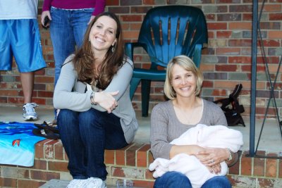 Gwen, Angie, and Avery (bundled up)