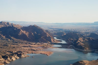 Colorado River emptying into Lake Mead