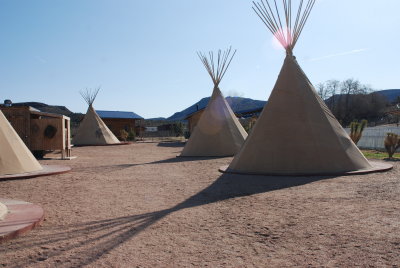 Cabins and teepees at the ranch