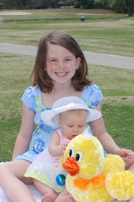 Paige and Avery on the golf course