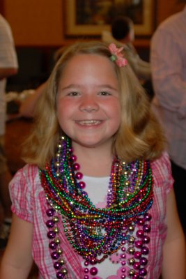 Kylie with lots of beads