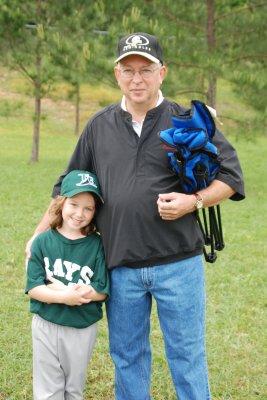 Coach and Paige at her T-ball game