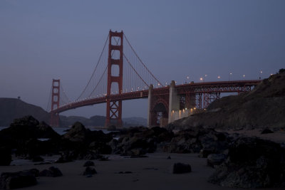 Golden Gate Bridge at twilight