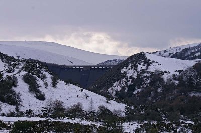 Meldon Dam in the Snow.