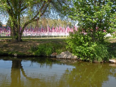 Veteran's Park reflection on Memorial Day