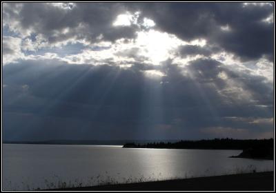 God Light On Yellowstone Lake