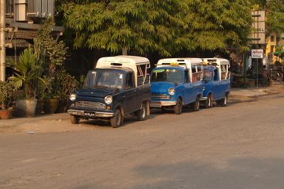 081 - Blue mini cabs in Mandalay