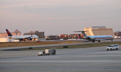 Lined up and waiting for takeoff