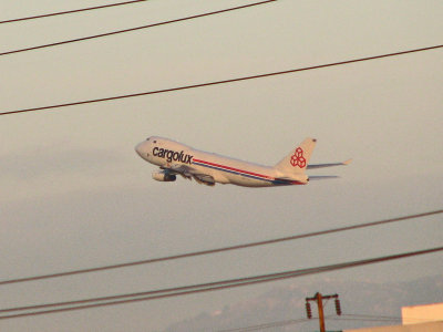 Early morning Cargolux 747 departure