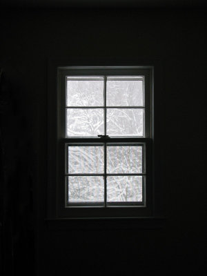 Snowy scene through the window