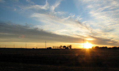 Evening light and the setting sun