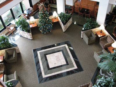 Lobby of the Drury Hotel in San Antonio