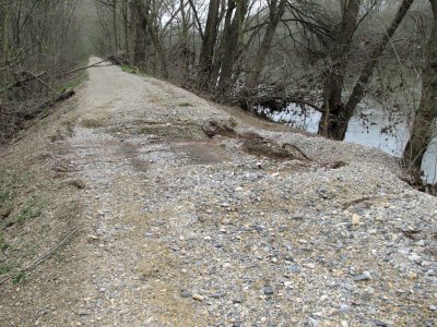 March 28th - The first washout north of Whites Ferry