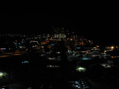 The Hyatt and surroundings at night