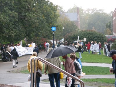 Protest in the rain