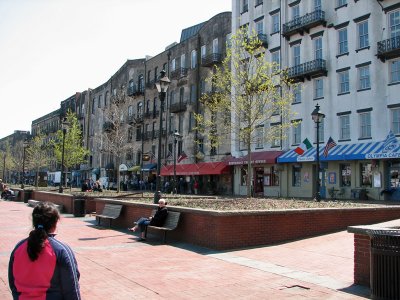 Tourist area along river