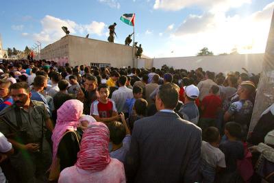 Celebrating Gaza pullout- Ramallah