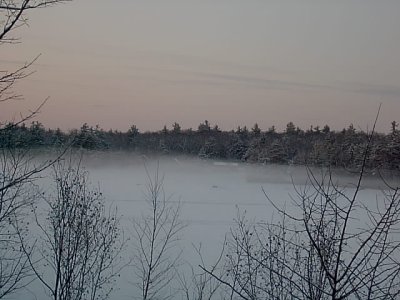 Another view of the mist on the western side of the lake
