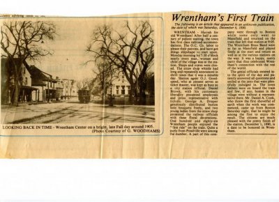 Wrentham's First Train