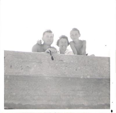 Over the Seawall - 1961 - Joe, Ginny and Steve