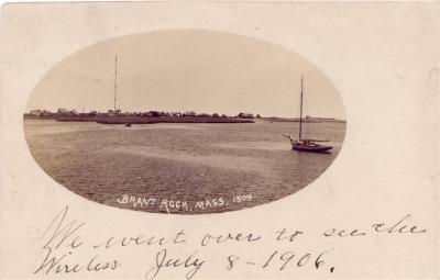 Old Brant Rock Postcard with Wireless Station