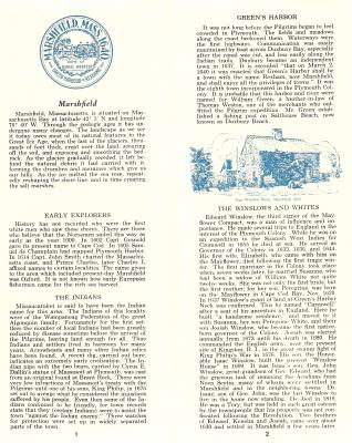 Marshfield Historical Commission Brochure - 1987