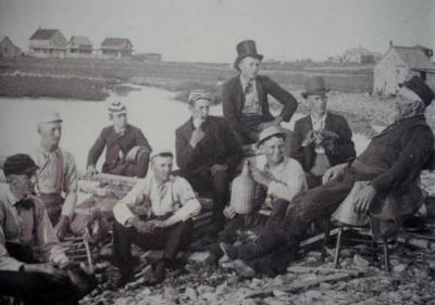 Ventress Library Collection - Drinking Rum with the Boys at Bluefish Rock - 1900