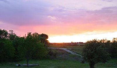 Sunset at a farm