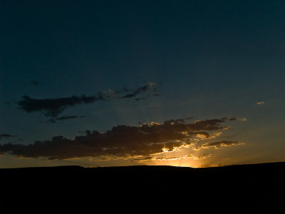 Sunset Over Weizi Gorge While Driving Back to Hami