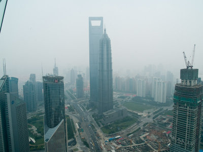 View From Top of Oriental Pearl Tower - Financial District Skyscrapers