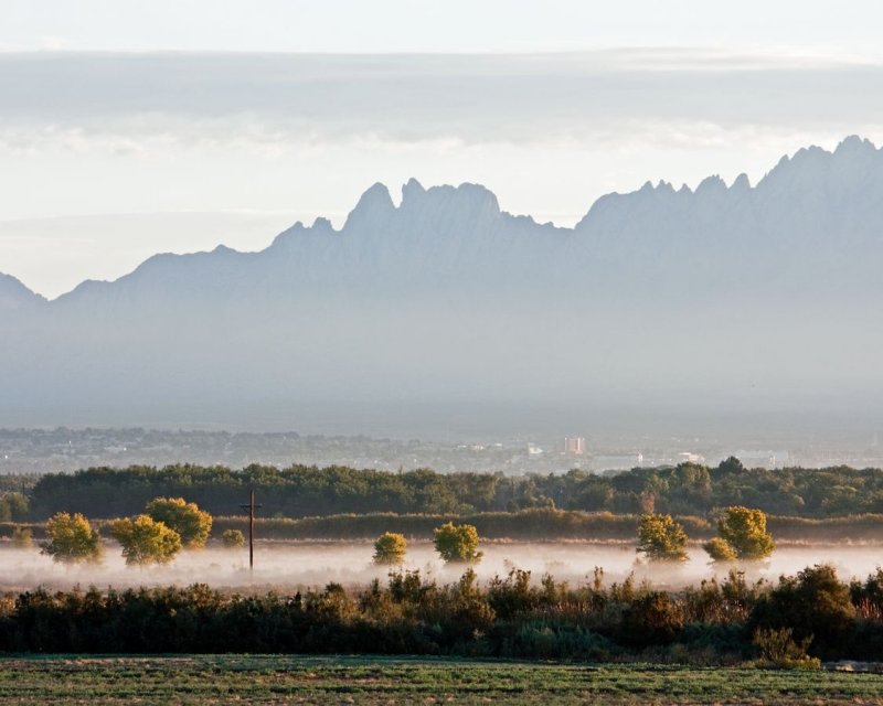 Morning fog along Rio Grande valley