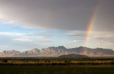 Organ Mountains after summer rains from our house near Mesilla, NM