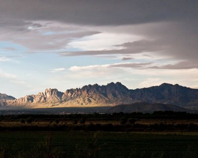 Organ Mountains at sunset from our house near Mesilla, NM