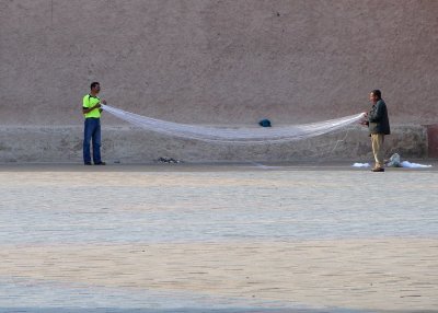 Preparing  the fishing nets