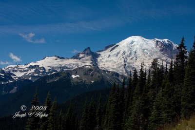 Mt Rainier East\Northeast face; from road to Sunrise
