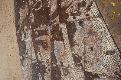 Aboriginal-inspired pavement art at Birrarung Marr