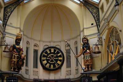 Gog and Magog, the two legendary giants of the Ancient Britons who have struck on the hour since 1892.