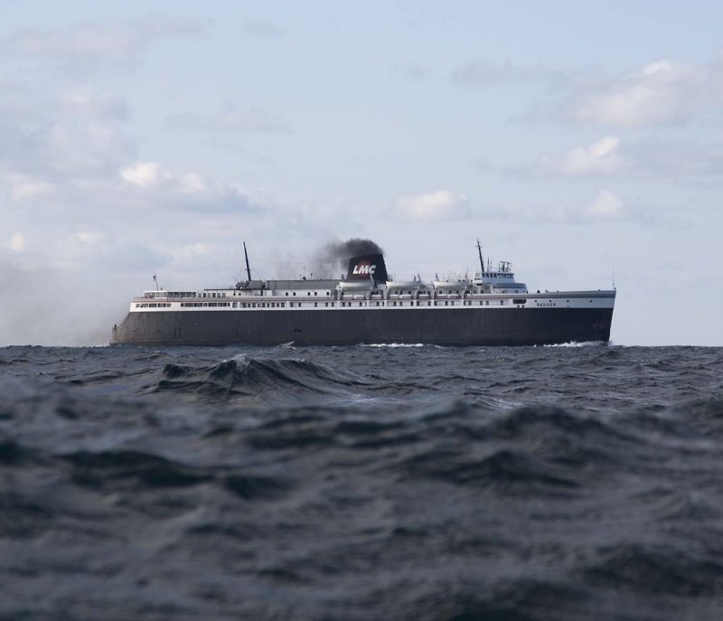 The Badger after departing Ludington at 7:00AM Saturday, 8/2/08