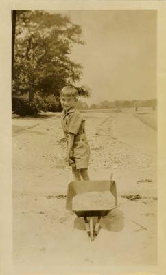 Dad on the beach, Stamford, Wallacks Point June 9, 1933