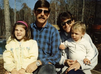 Sara, David, Stephanie and Sam, Dad's home in GA, 1990