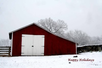 Red Barn: First Snow.