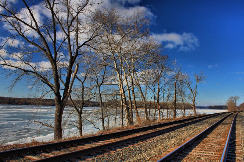 Railroad Tracks along Hudson River<BR>January 31, 2010