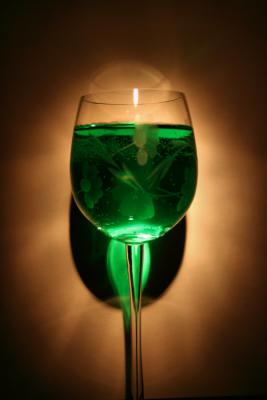 Green Wine Glass with glow