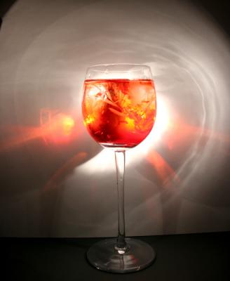 Red Wine Glass with glow