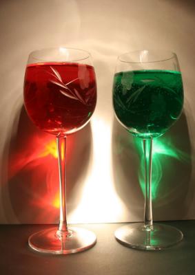 Red and Green Wine Glasses