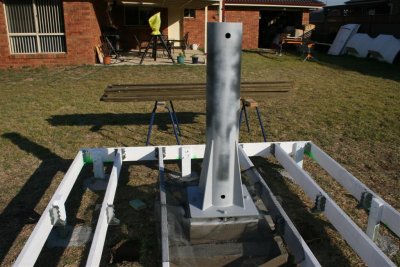 Closeup of the pier in place.